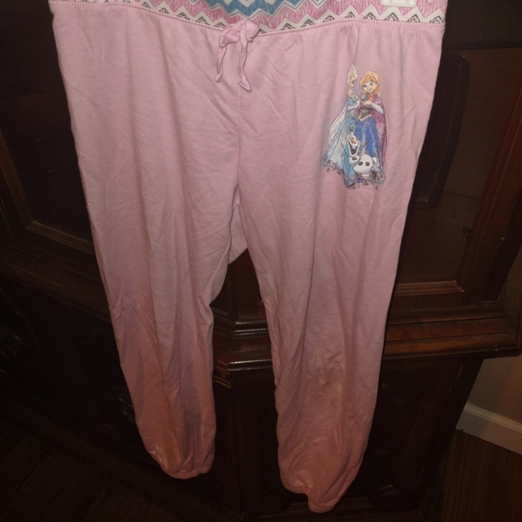 Disney Frozen Pink XL Sweatpants for Kids - Picture 2 of 8